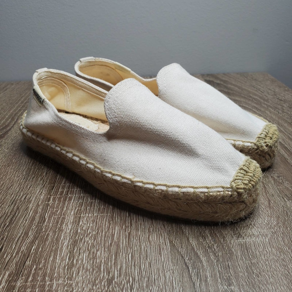 SOLUDOS White Round Toe Slip On Platform Smoker Espadrille Shoes Sz 5.5 - Picture 2 of 10